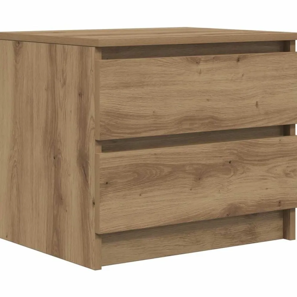 vidaXL Table de chevet chêne artisanal 50x40x43.5 cm bois d’ingénierie