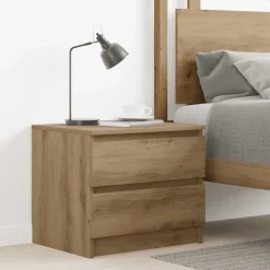 vidaXL Table de chevet chêne artisanal 50x40x43.5 cm bois d’ingénierie