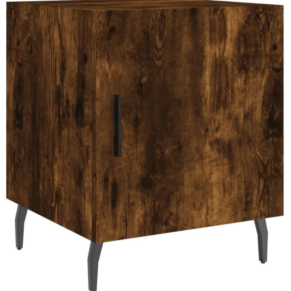 vidaXL Table de chevet chêne fumé 40x40x50 cm bois d'ingénierie