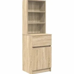 Tables-vidaXL Table de chevet chêne sonoma 39x35x125 cm bois d’ingénierie Chêne sonoma