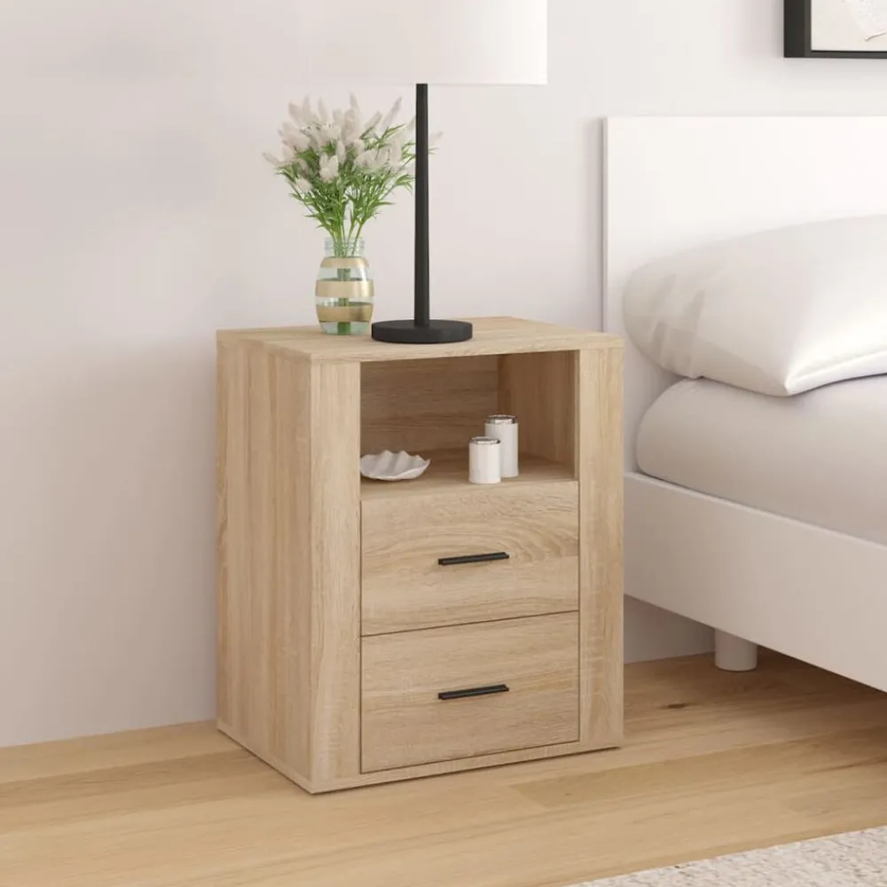 Tables-vidaXL Table de chevet Chêne sonoma 50x36x60 cm Bois d'ingénierie Chêne sonoma
