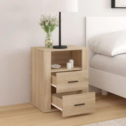 Tables-vidaXL Table de chevet Chêne sonoma 50x36x60 cm Bois d'ingénierie Chêne sonoma