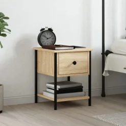 vidaXL Table de chevet chêne sonoma 34x35,5x45 cm bois d'ingénierie