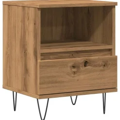 Tables-vidaXL Table de chevet chêne artisanal 40x35x50 cm bois d’ingénierie ch&ecirc;ne artisanal