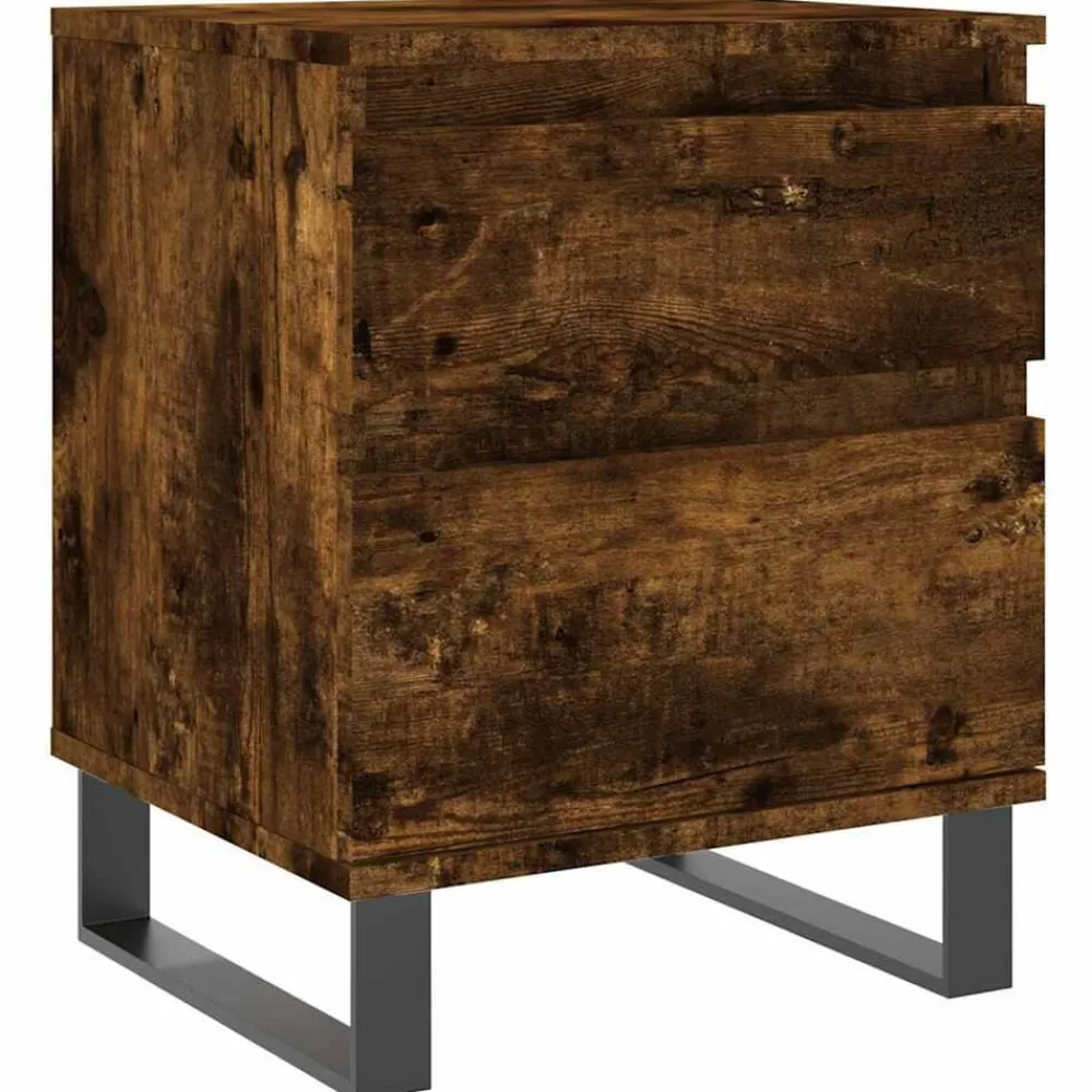 vidaXL Table de chevet chêne fumé 40x35x50 cm bois d’ingénierie