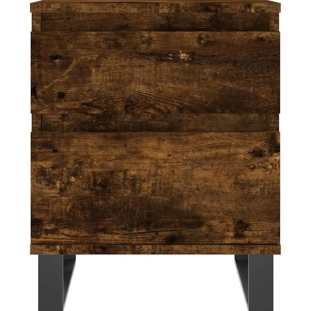 vidaXL Table de chevet chêne fumé 40x35x50 cm bois d’ingénierie