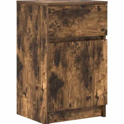 vidaXL Table de chevet Chêne fumé 39x35x65 cm Bois d'ingénierie