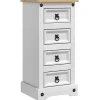 Tables-vidaXL Table de chevet Corona Blanc 35 x 32,5 x 74 cm Pin massif