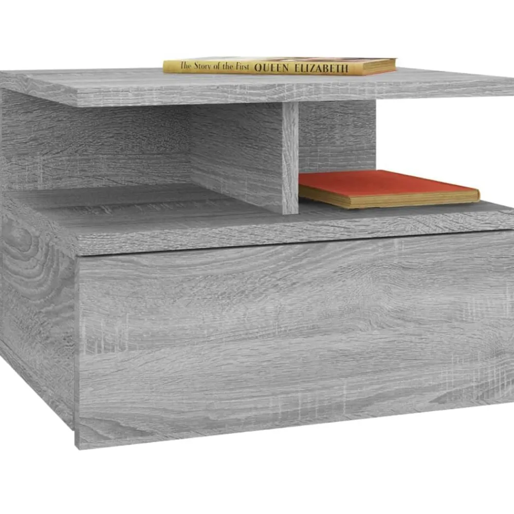 vidaXL Table de chevet flottante Bois d’ingénierie