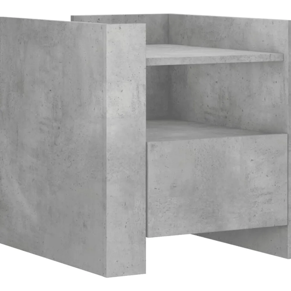 Tables-vidaXL Table de chevet 45x50x50 cm bois d’ingénierie Gris béton