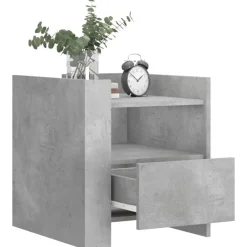 Tables-vidaXL Table de chevet 45x50x50 cm bois d’ingénierie Gris béton
