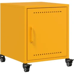 Tables-vidaXL Table de chevet moutarde 36x39x43,5 cm acier Jaune