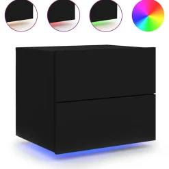 vidaXL Table de chevet murale avec lumières LED