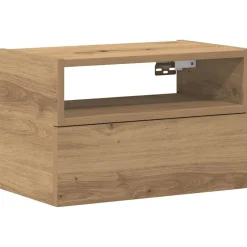 Tables-vidaXL Table de chevet murale chêne artisanal 45x26x28,5 cm ch&ecirc;ne artisanal