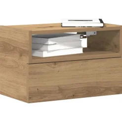 Tables-vidaXL Table de chevet murale chêne artisanal 45x26x28,5 cm ch&ecirc;ne artisanal