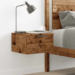Tables-vidaXL Table de chevet murale 34x30x20 cm Vieux bois