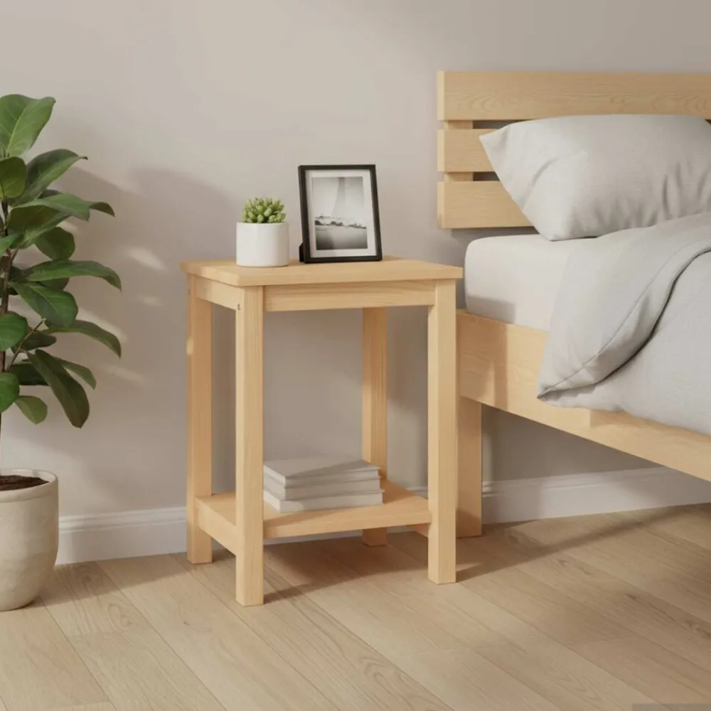 vidaXL Table de chevet naturel 35x30x47 cm bois de pin massif