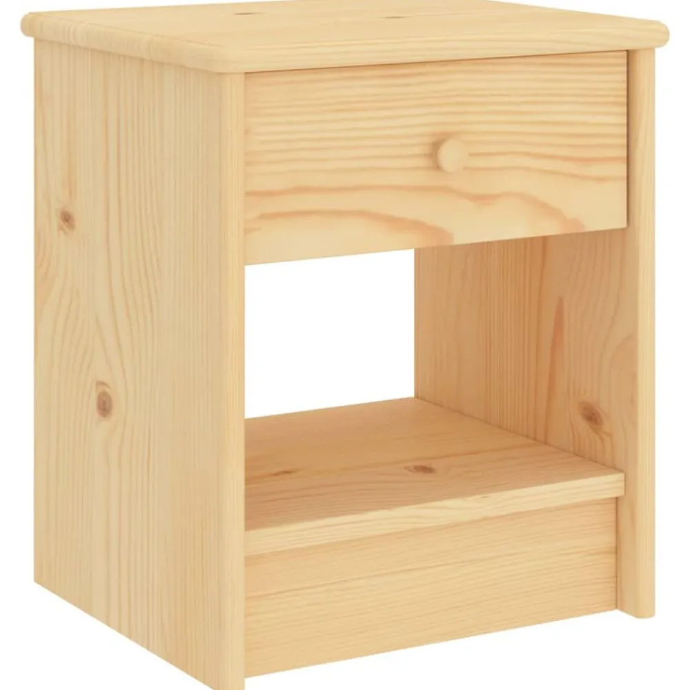 Tables-vidaXL Table de chevet naturel 35x30x40 cm bois de pin massif Bois clair
