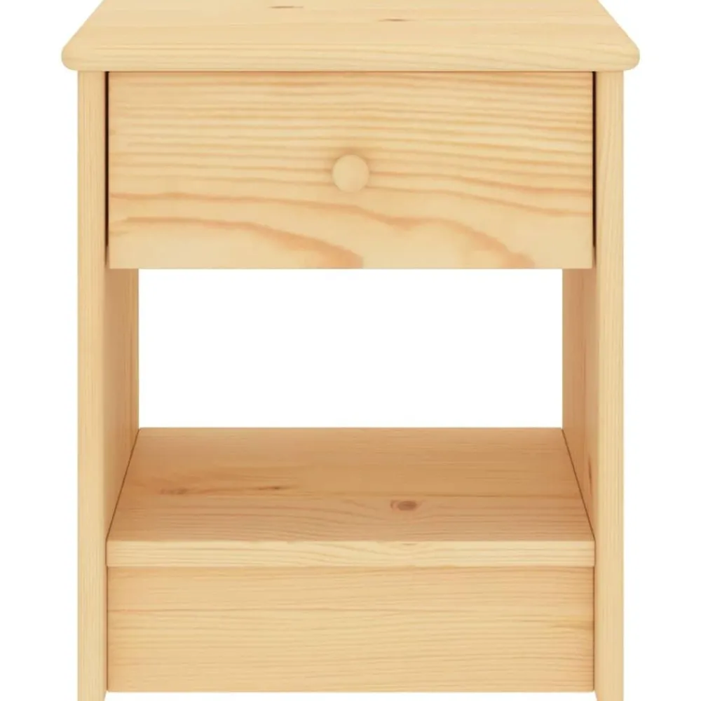 Tables-vidaXL Table de chevet naturel 35x30x40 cm bois de pin massif Bois clair