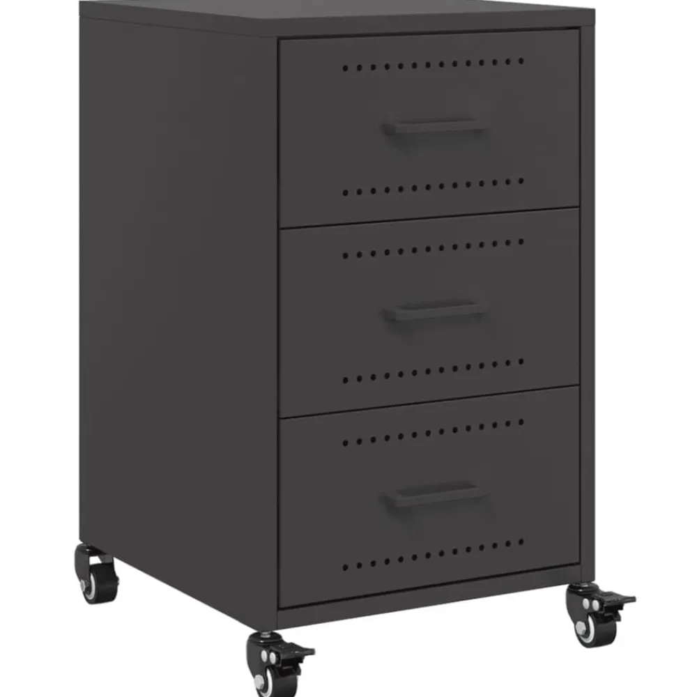vidaXL Table de chevet 36x39x59 cm acier