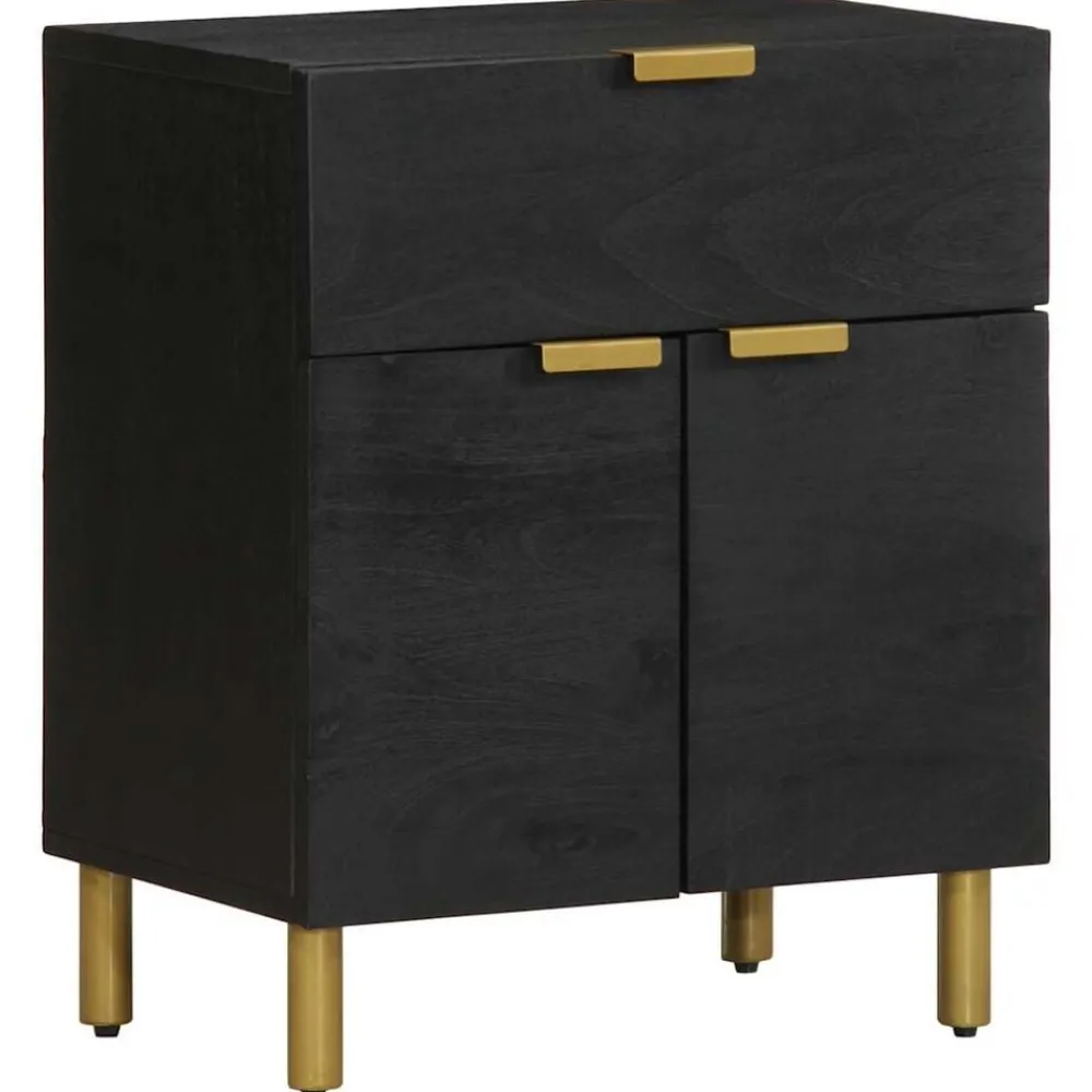 Tables-vidaXL Table de chevet noir 50x33x60 cm bois d'ingénierie
