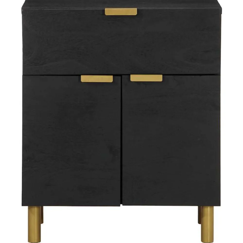 Tables-vidaXL Table de chevet noir 50x33x60 cm bois d'ingénierie