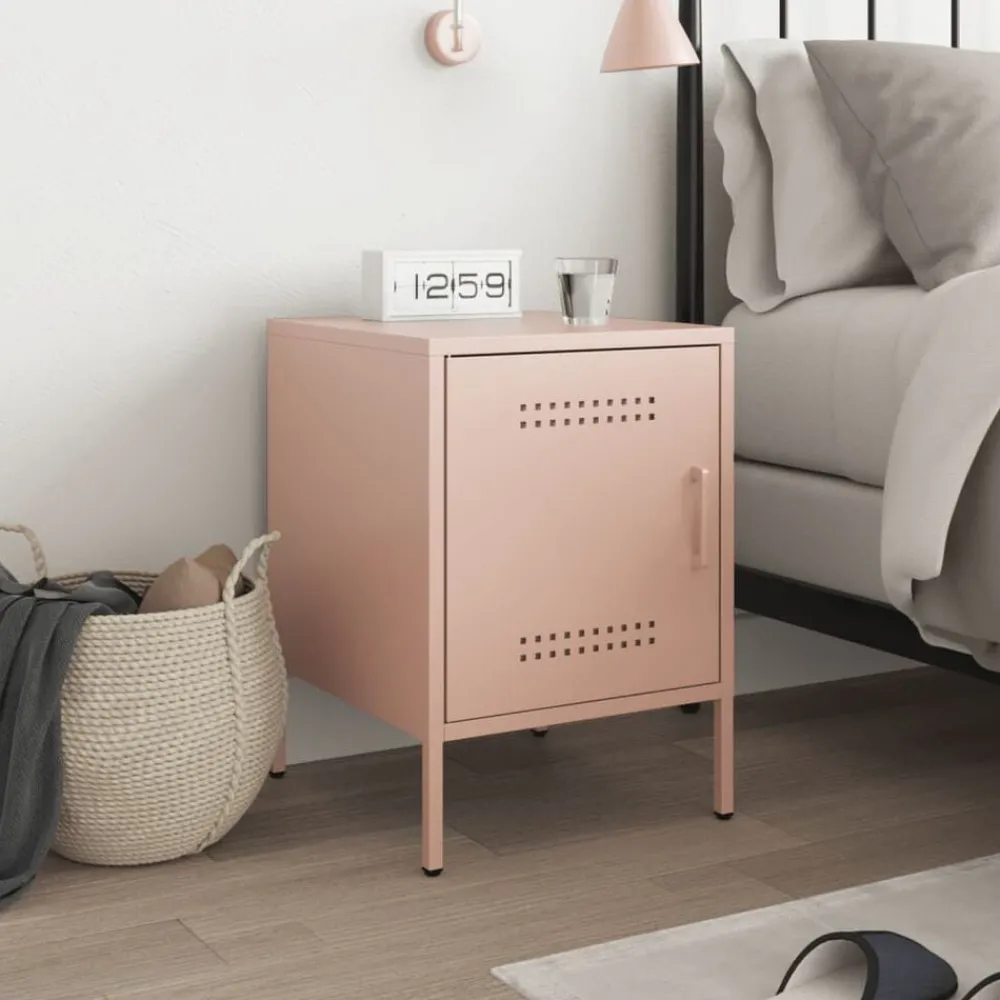 vidaXL Table de chevet 36x39x50,5 cm acier