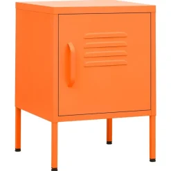 Tables-vidaXL Table de chevet Rose 35x35x51 cm Acier Orange