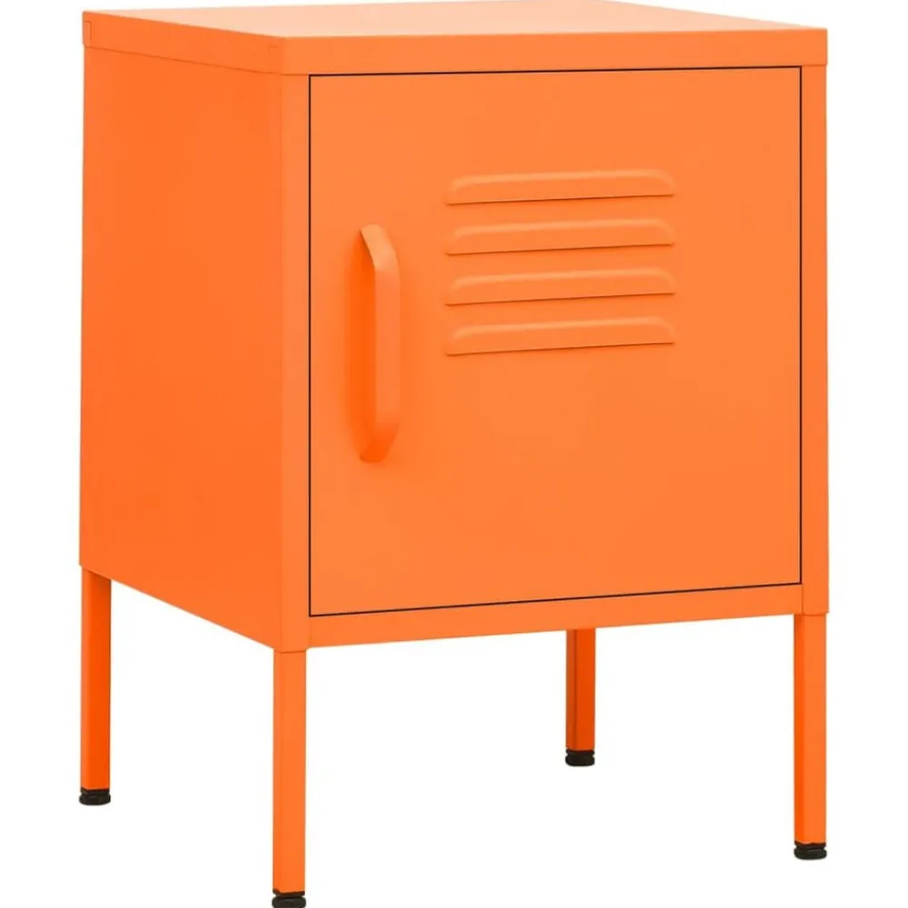 Tables-vidaXL Table de chevet Rose 35x35x51 cm Acier Orange