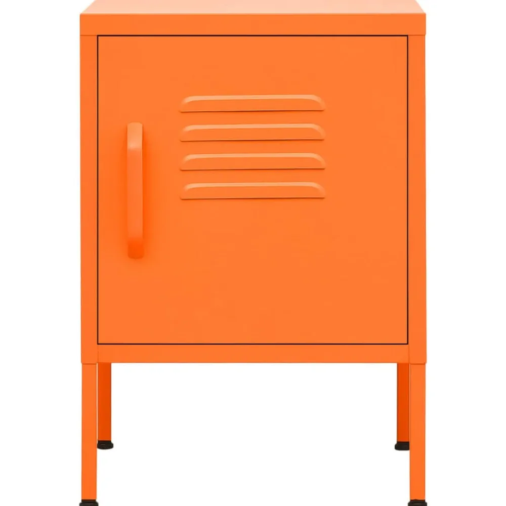 Tables-vidaXL Table de chevet Rose 35x35x51 cm Acier Orange