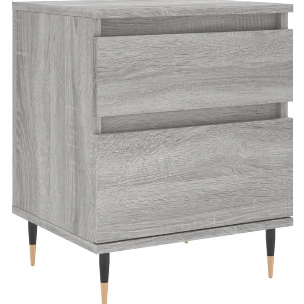 Tables-vidaXL Table de chevet 40x35x50 cm bois d’ingénierie Sonoma gris