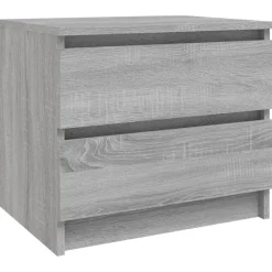 Tables-vidaXL Table de chevet 50x39x43,5 cm Bois d'ingénierie Sonoma gris