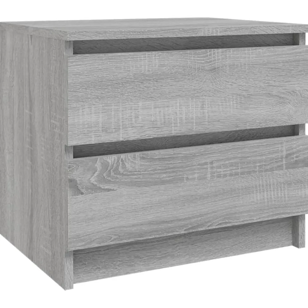 Tables-vidaXL Table de chevet 50x39x43,5 cm Bois d'ingénierie Sonoma gris