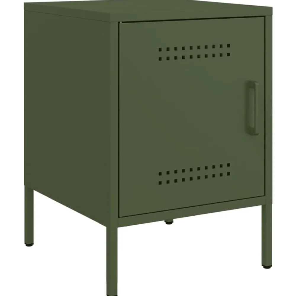 vidaXL Table de chevet olive 36x39x50,5 cm acier