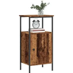 Tables-vidaXL Table de chevet 41x31x80 cm bois d’ingénierie Vieux bois