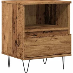 Tables-vidaXL Table de chevet 40x35x50 cm bois d’ingénierie Vieux bois