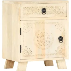 vidaXL Table de chevet 40x30x50 cm Bois de manguier massif