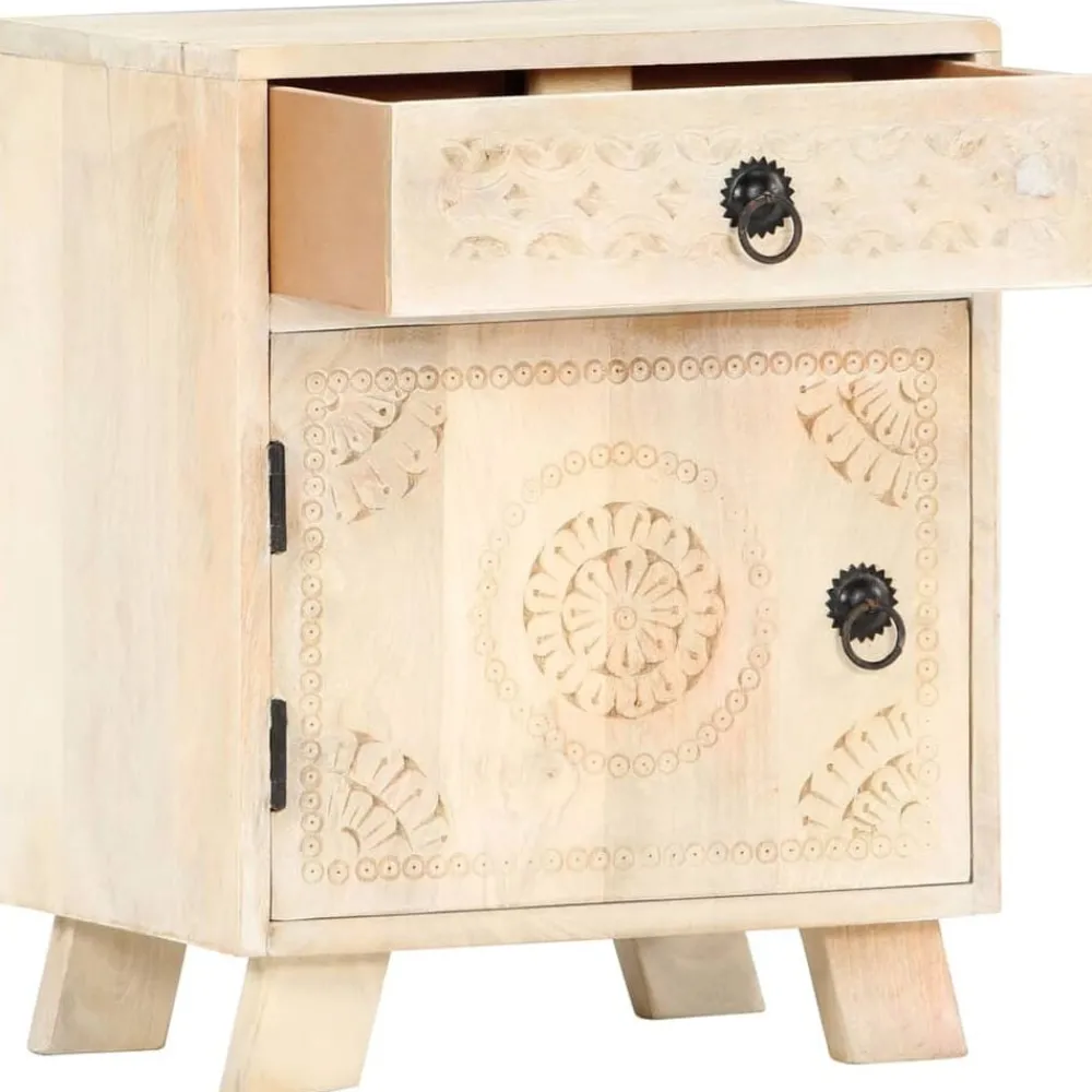vidaXL Table de chevet 40x30x50 cm Bois de manguier massif