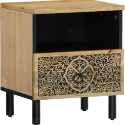 Tables-vidaXL Table de chevet 40x33x46 cm Bois de manguier solide