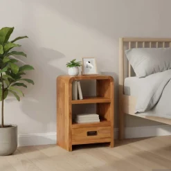 vidaXL Table de chevet 40x30x60 cm Bois acacia massif et finition miel