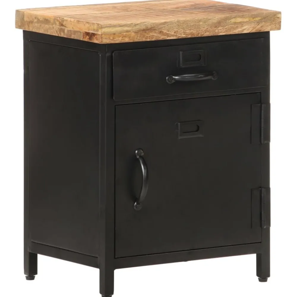 vidaXL Table de chevet 40x30x52 cm Bois de manguier brut