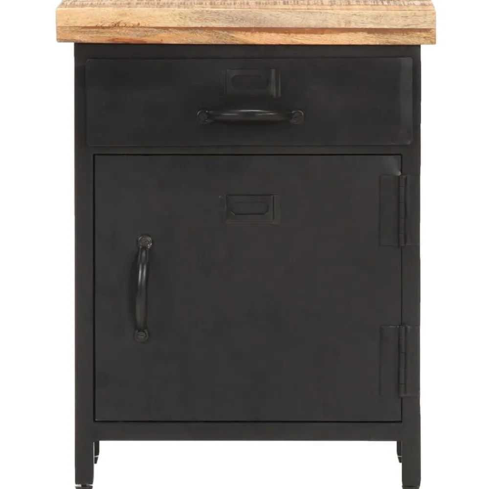 vidaXL Table de chevet 40x30x52 cm Bois de manguier brut