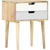 Tables-vidaXL Table de chevet 47x35x59 cm Bois de manguier massif