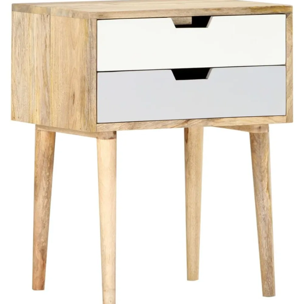 Tables-vidaXL Table de chevet 47x35x59 cm Bois de manguier massif