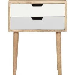 Tables-vidaXL Table de chevet 47x35x59 cm Bois de manguier massif