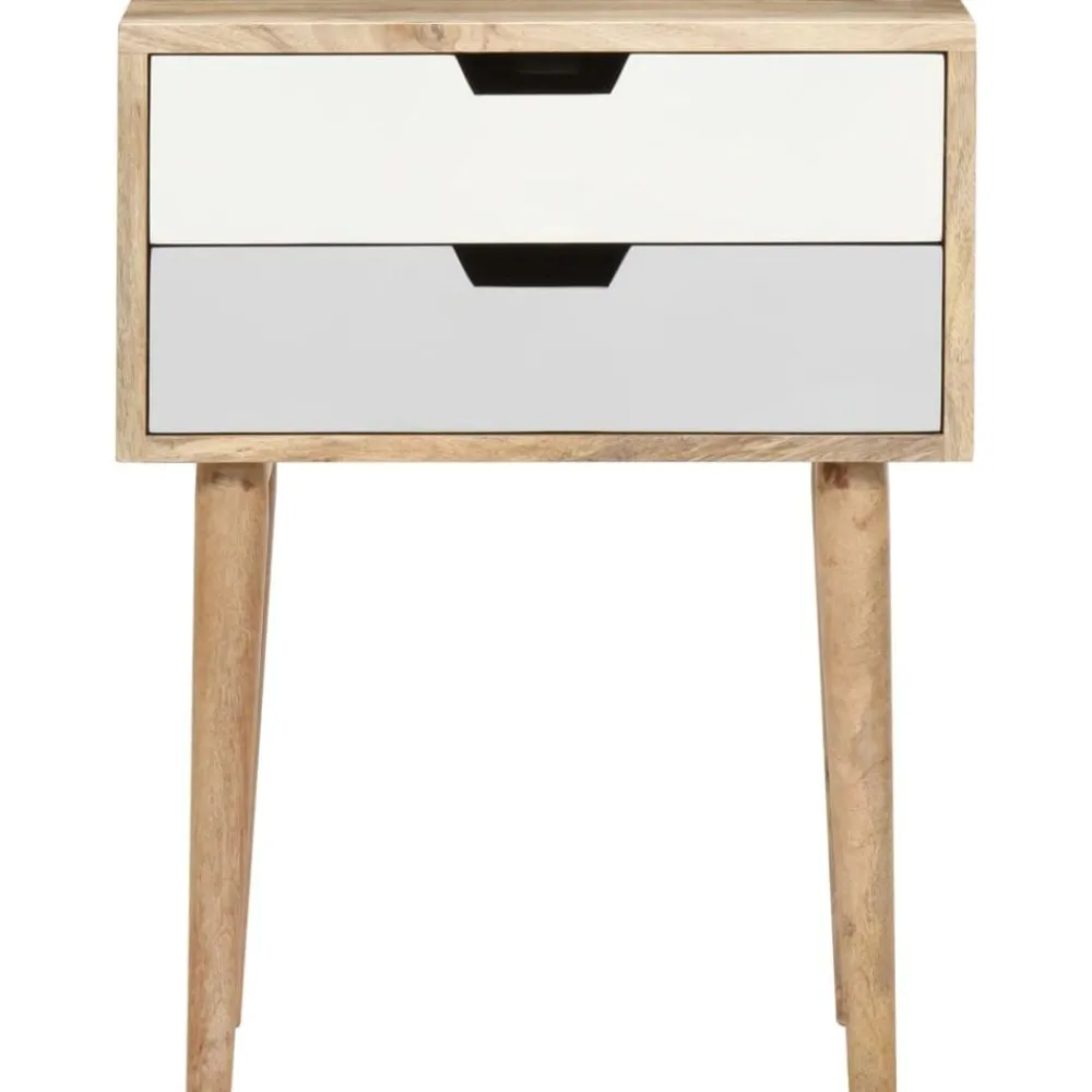 Tables-vidaXL Table de chevet 47x35x59 cm Bois de manguier massif