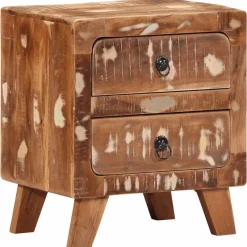 vidaXL Table de chevet 40x32x46 cm bois massif de récupération