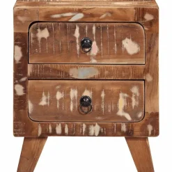 vidaXL Table de chevet 40x32x46 cm bois massif de récupération