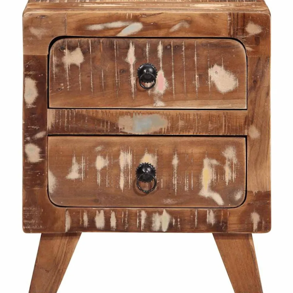 vidaXL Table de chevet 40x32x46 cm bois massif de récupération