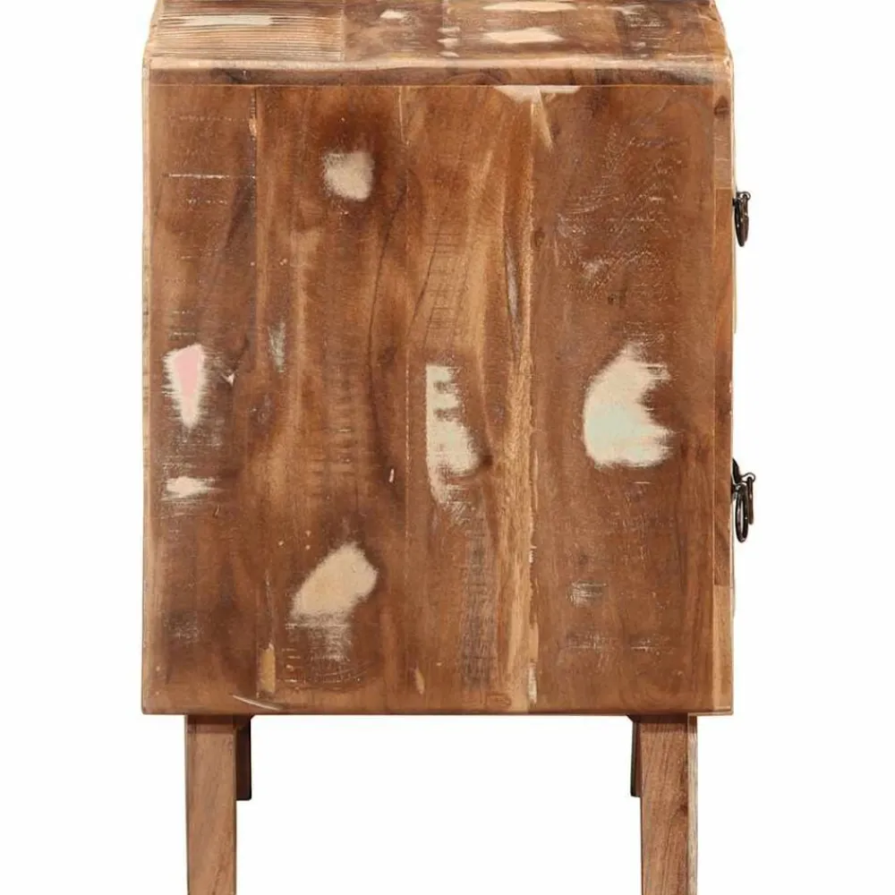 vidaXL Table de chevet 40x32x46 cm bois massif de récupération